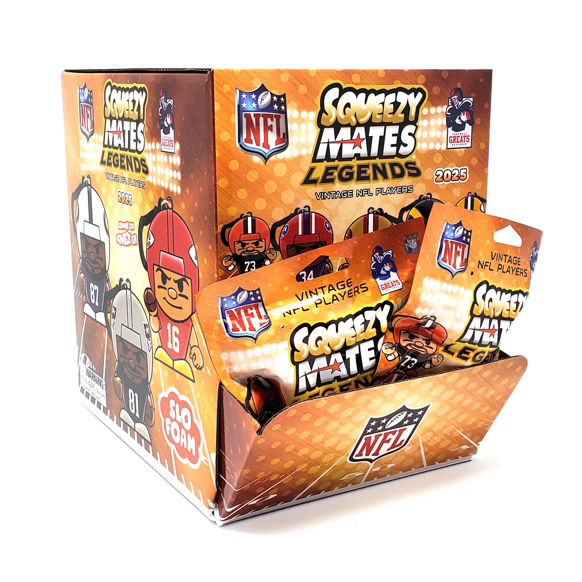 Party Animal, Inc. - Wholesale Squishy Toy - Kids & Baby - NFL SqueezyMates Legends Gravity Feed Display 20255