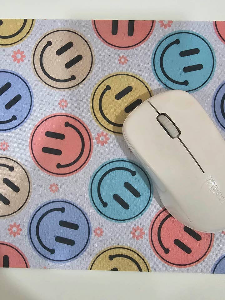 Groovy Smiley Mousepad for wholesale by Sweet 'n' Fab Creationz