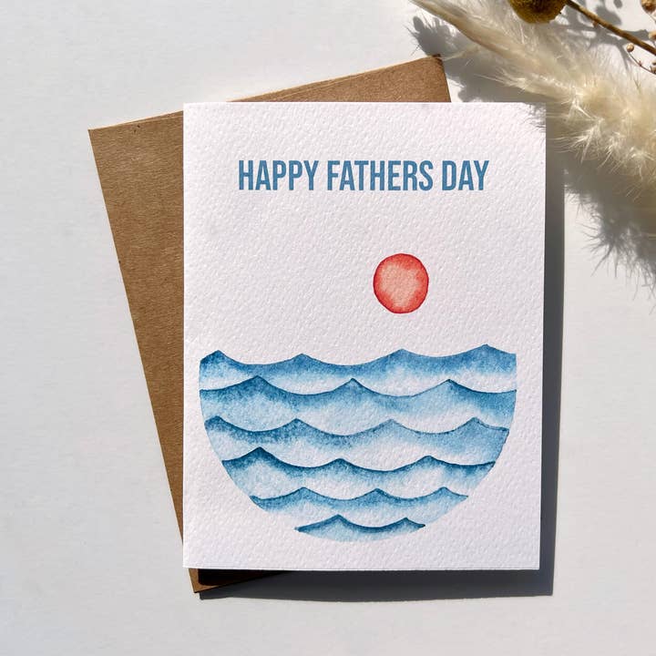 Father's Day Card | Watercolor | Ocean | Waves for wholesale by Ellamoonart