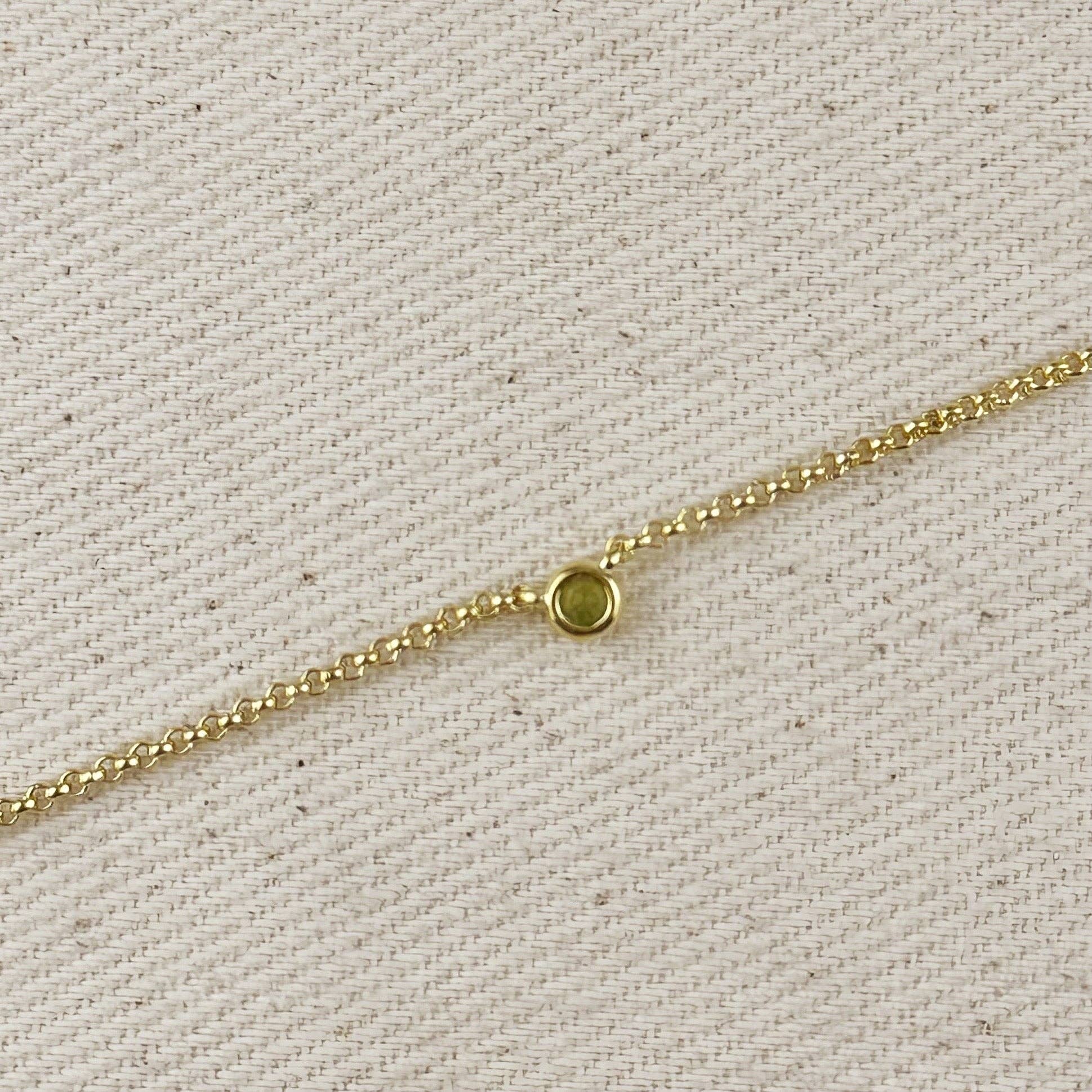 GoldFi - Wholesale Pendant/Charm Necklace - 18k Gold Filled Dainty Bezel CZ Birthstone Necklace7