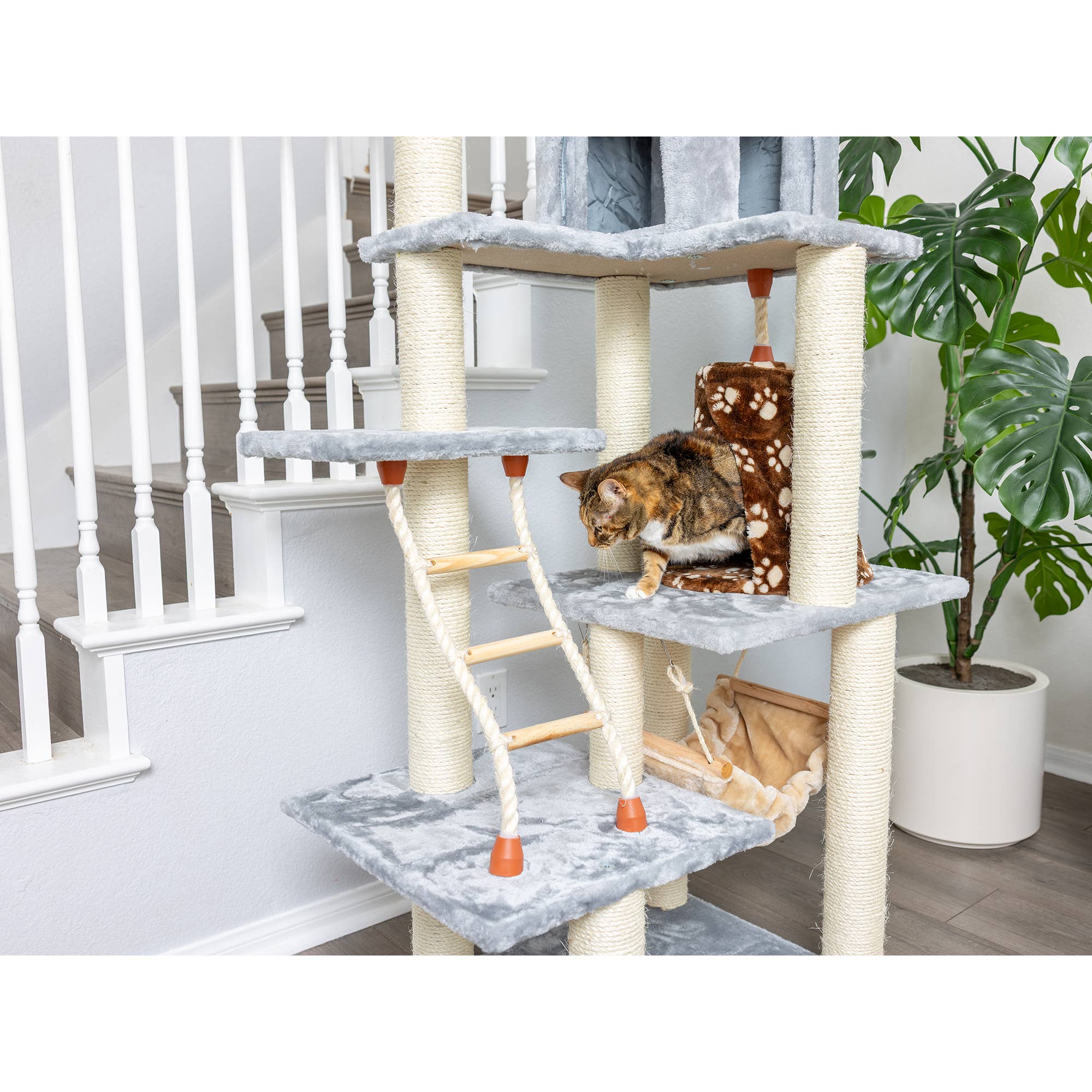 Armarkat - Wholesale Pet Scratcher - Cat - Real Wood Cat Climber Play House With Playhouse, Basket13