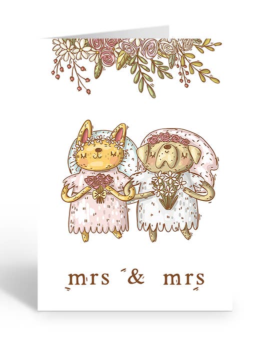 MRS & MRS POETRY Greeting Card for wholesale by Two Brides Presents