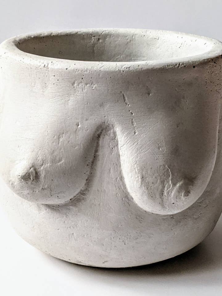 Gaia Female Form Concrete Planter Candle Vessel for wholesale by ForgottenProperty