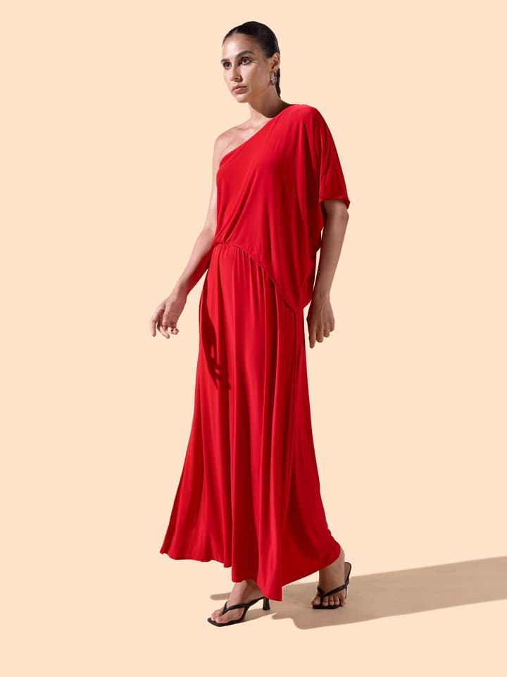 Vestido largo asimétrico - Beth para venta al por mayor de Osanna Creazione