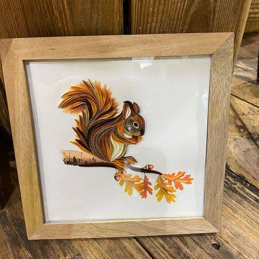 Matr Boomie Fair Trade - Vendita all'ingrosso Cornice portafoto - Bimala, cornice per biglietti quilling in legno, 15 x 15 cm, realizzata a mano, commercio equo e solidale3