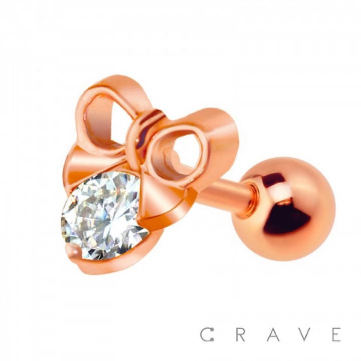 CRAVE BODY JEWELRY – wholesale Enkelt örhänge – 316L SS BROSK SKIVSTÅNG MED BAND BOTTEN PÄRLA STEN