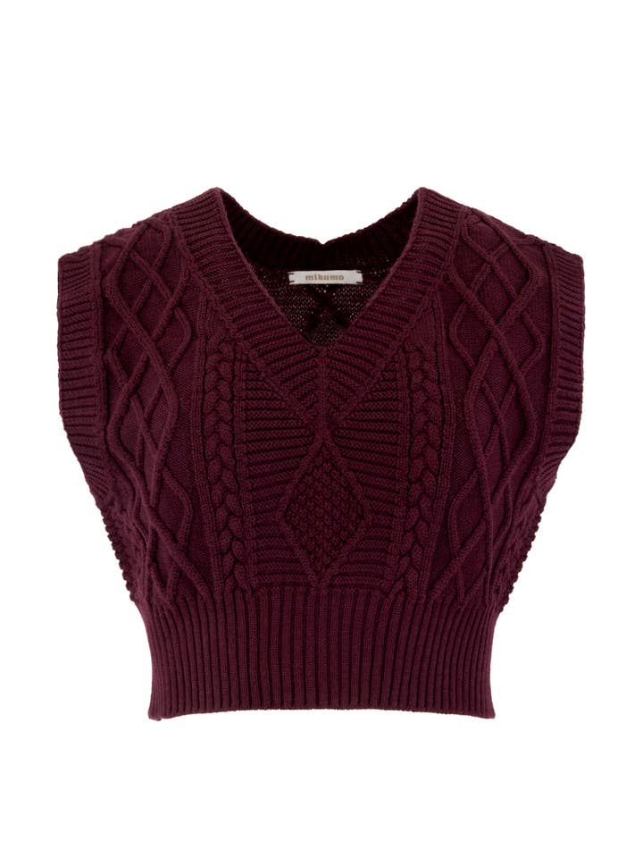 Gilet corto in lana merino Nora - Vino per la vendita all'ingrosso da parte di Maison Mikumo