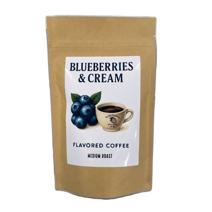 The Blue Strawberry Coffee Co - Wholesale Ground Coffee - Blueberries and Cream (Flavored Coffee)