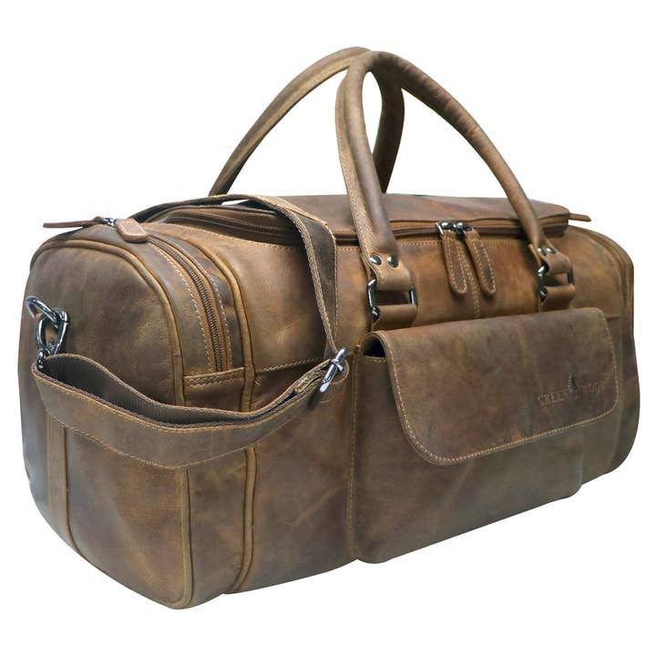 Greenwood - Venta al por mayor Bolsa de viaje - Unisex - Bolso deportivo Finn de cuero pequeño para hombre, bolso de viaje para mujer, gimnasio