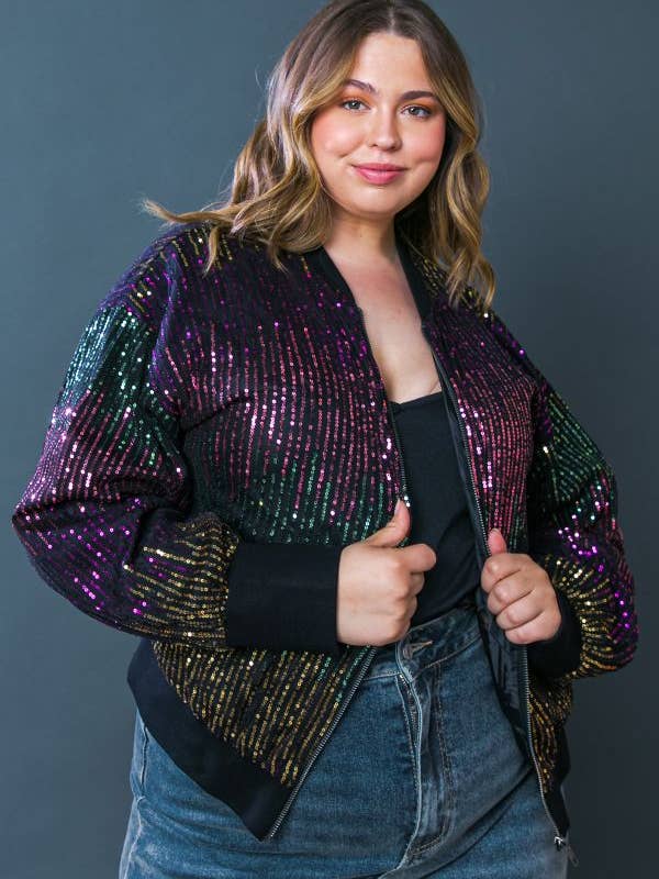 MAGENTA GOLD A sequin bomber jacket - IJP10204 for wholesale on Faire0