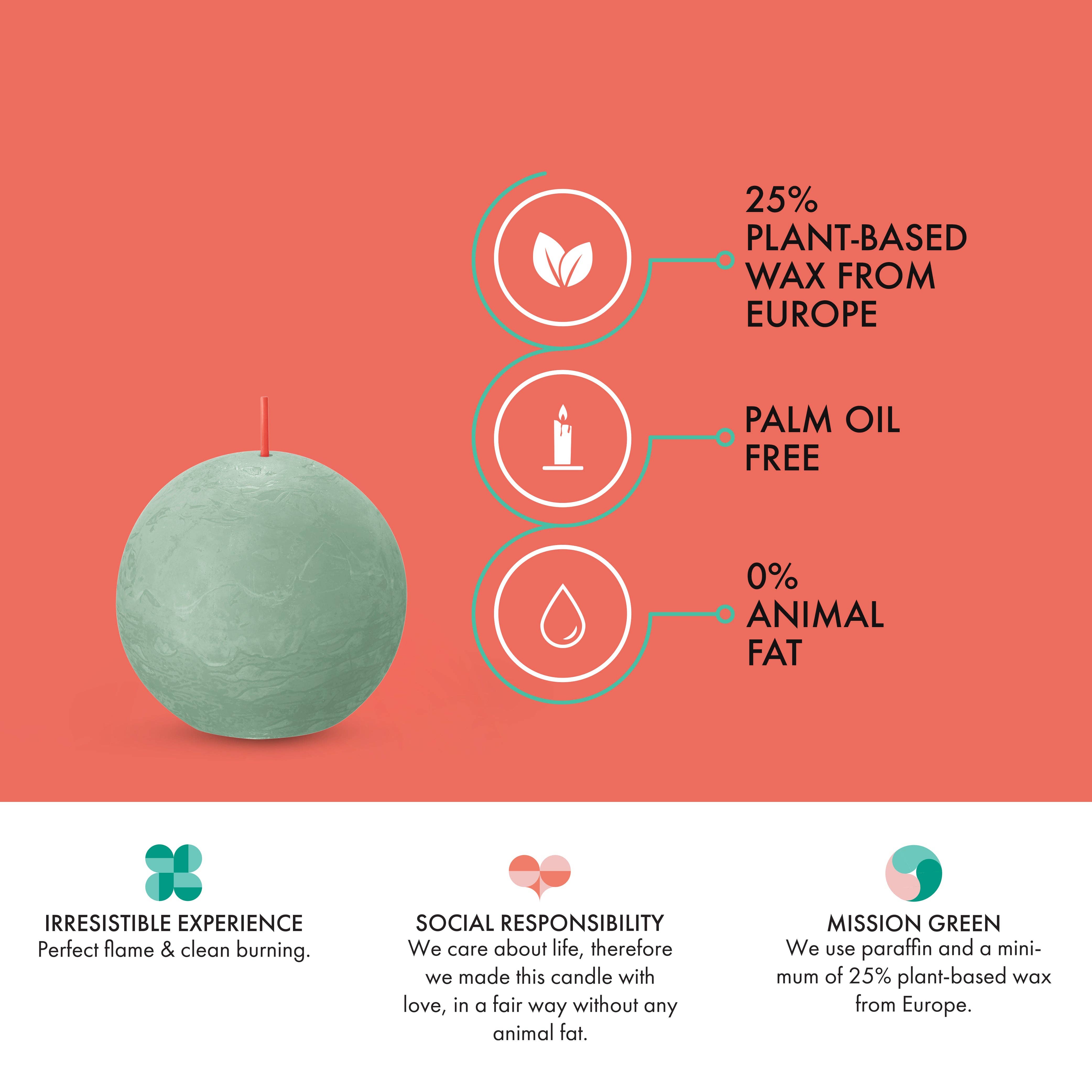 BOLSIUS – Velas de decoração por atacado – 6 Velas rústicas 3" - Inperfuted - Natural - Eco-Friendly - Cera Plant-Based - **Vendido Individualmente207