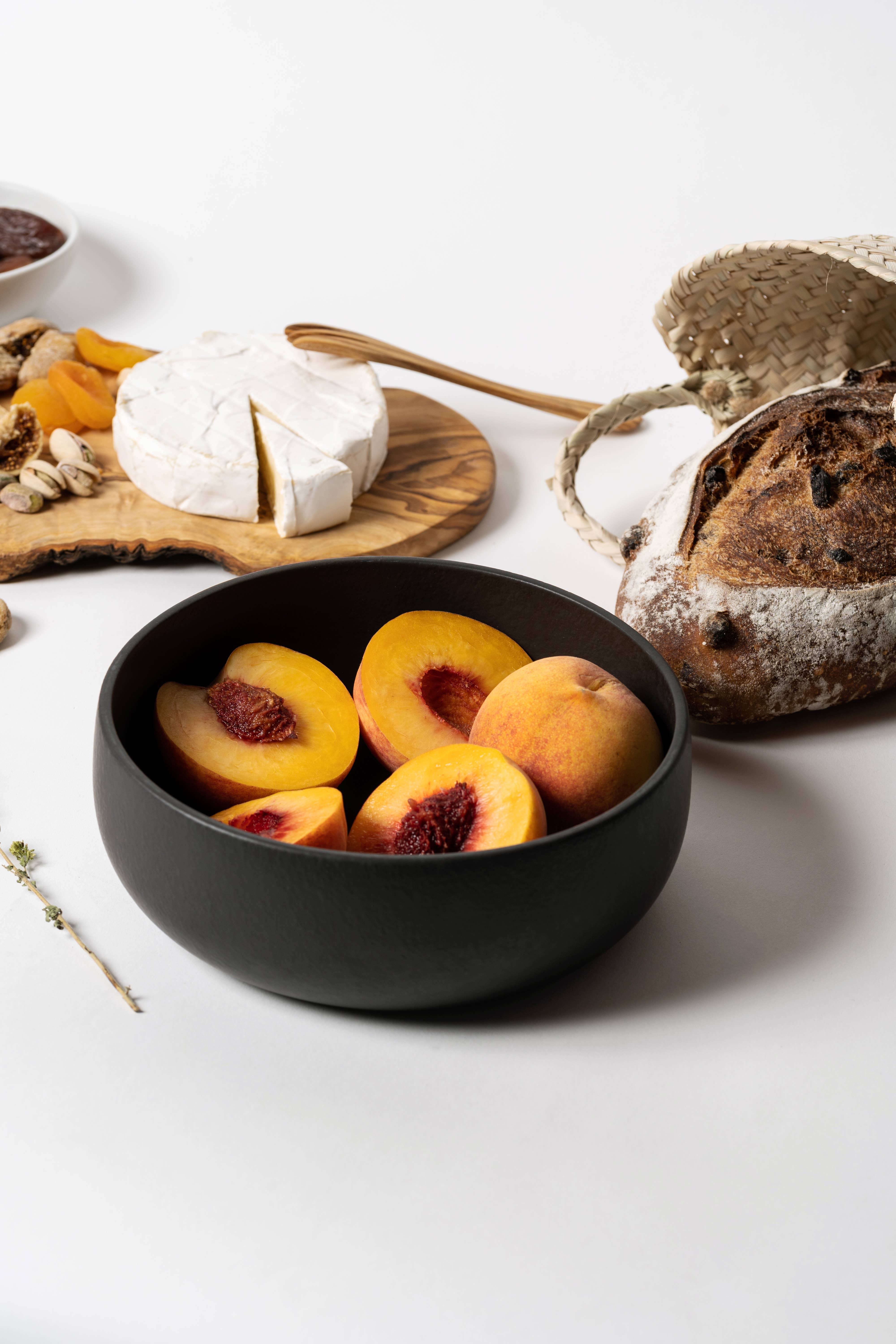 GHARYAN Stoneware & Olive Wood Tableware | USA - Wholesale Serve Bowl - Handmade Stoneware Appetizer Bowl | Coupelle EWA 34 Oz2