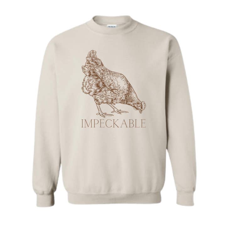 Impeckable Chicken Sweat-shirt Adulte Col Rond pour la vente par Sage & Soil