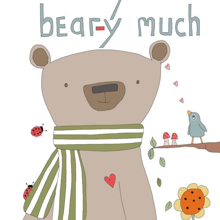 Jeg elsker dig Bear-y meget lykønskningskort for engroshandel hos Elle Bee Art Studio