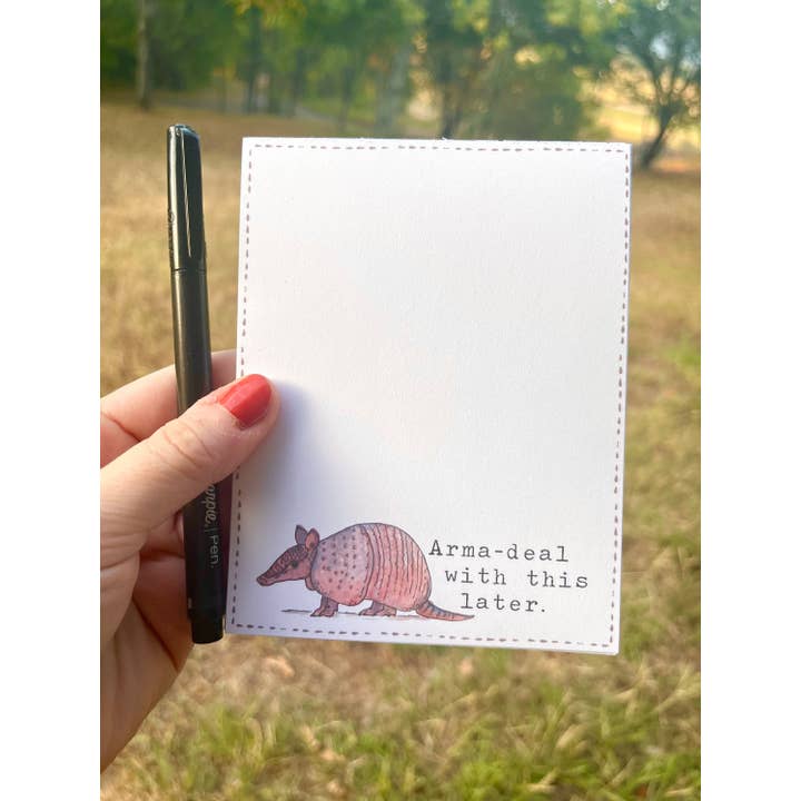 Okie Watercolors - Wholesale Notepad - Funny Armadillo Joke Notepad, 40 pages