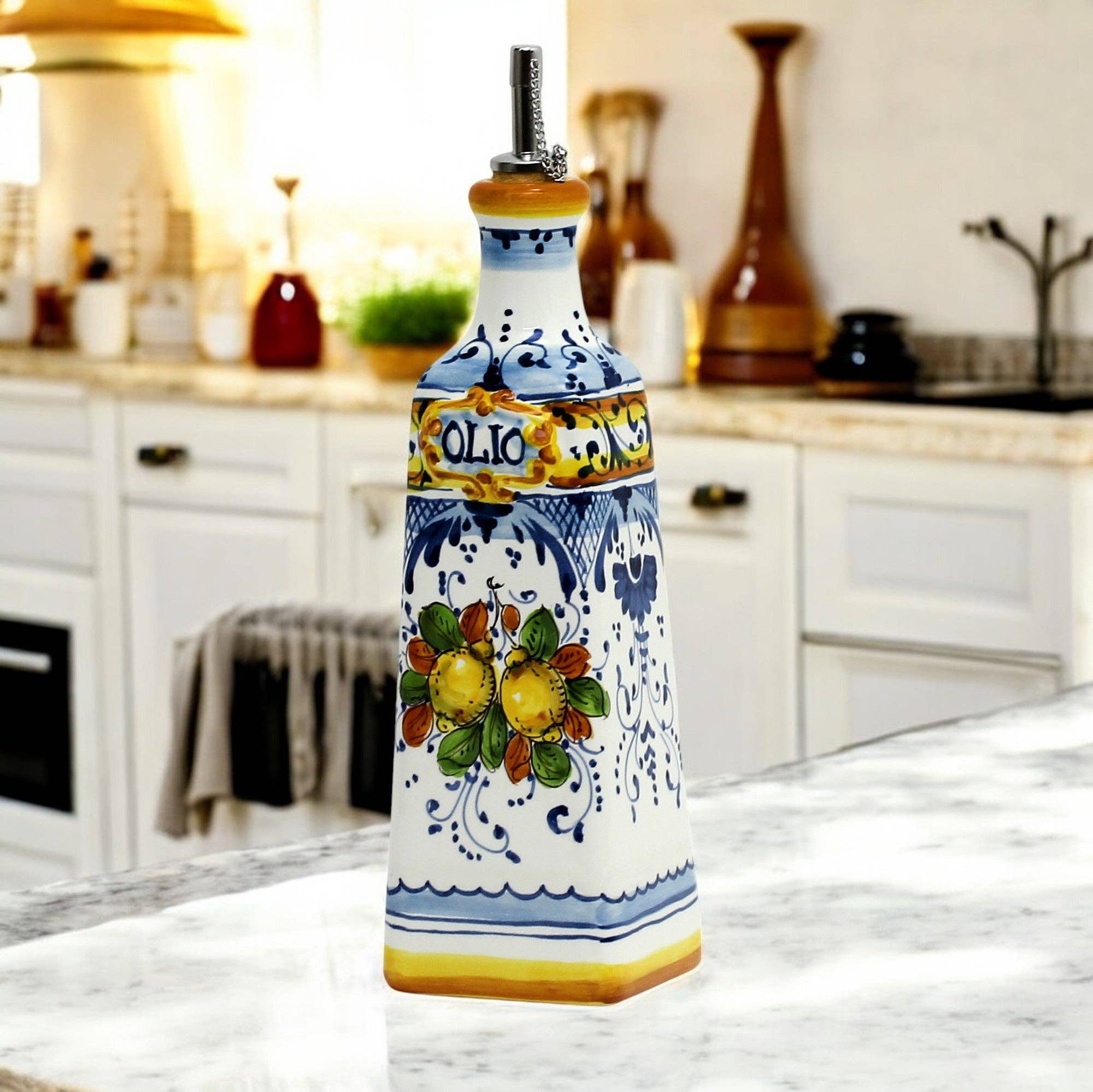 Artistica - Deruta of Italy - Wholesale Olive Oil - GIFT BOX: With Tuscan Olive Oil Dispenser + EVOO bottle - Limoncini design3