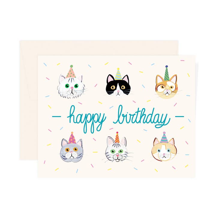 Birthday Cats Card for wholesale by Paige & Willow