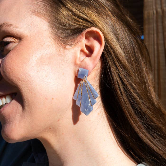 Spiffy & Splendid – Großhandel Ohrhänger – Estelle Ohrringe - Gletscherblau // Schmuck, Art Deco3