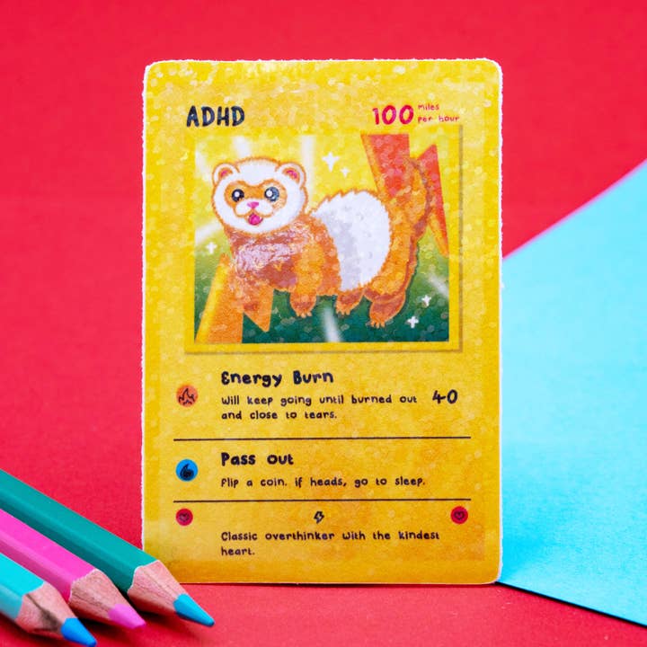 Neurodivergent Collectable Trading Card Sticker - ADHD for wholesale by Innabox Ltd