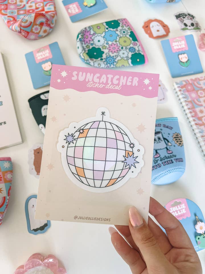 Jollie Ollie Designs - Wholesale Suncatcher - Discoball Suncatcher Window Decal0