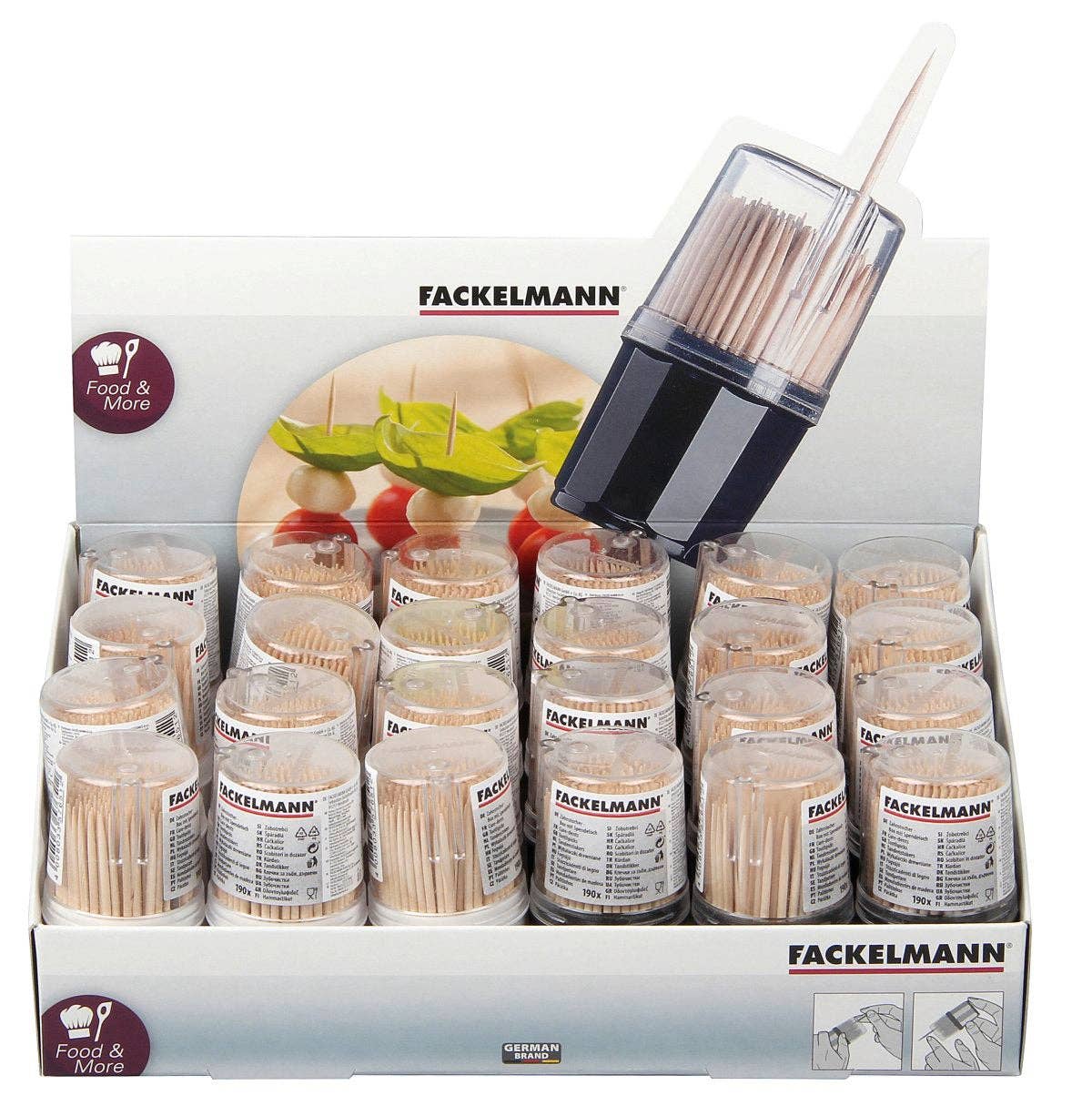 Fackelmann - Vendita all'ingrosso Stuzzicadenti - Set di 190 stuzzicadenti in legno in scatola rotonda5