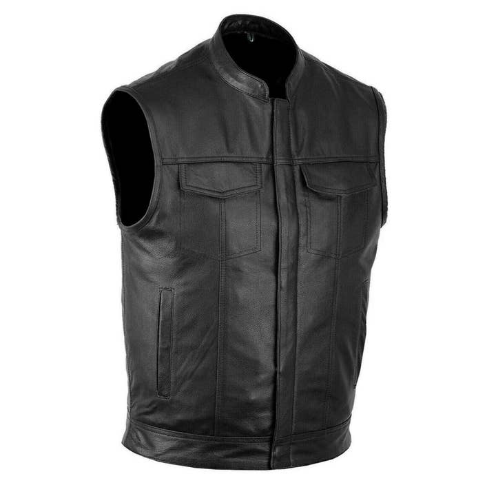 DALLX SOA Motorcycle Leather Vest for Men for wholesale by DALLX