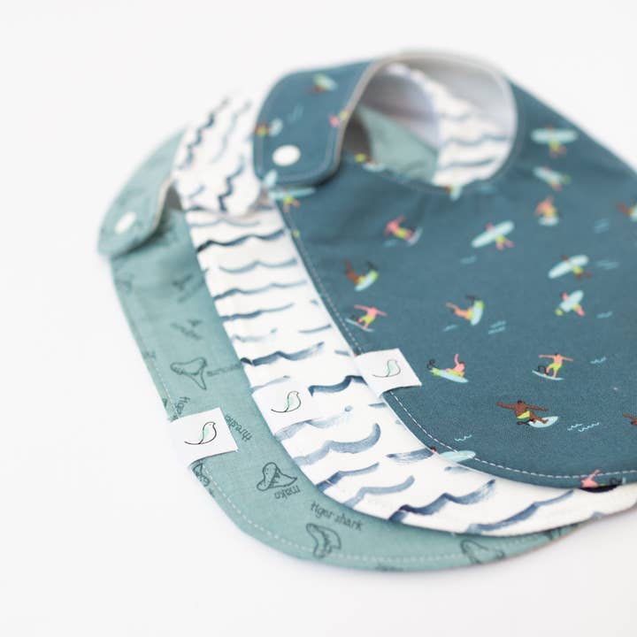 Hemming Birds - Wholesale Bib - Baby - Charlie Snap Bib - Waves3