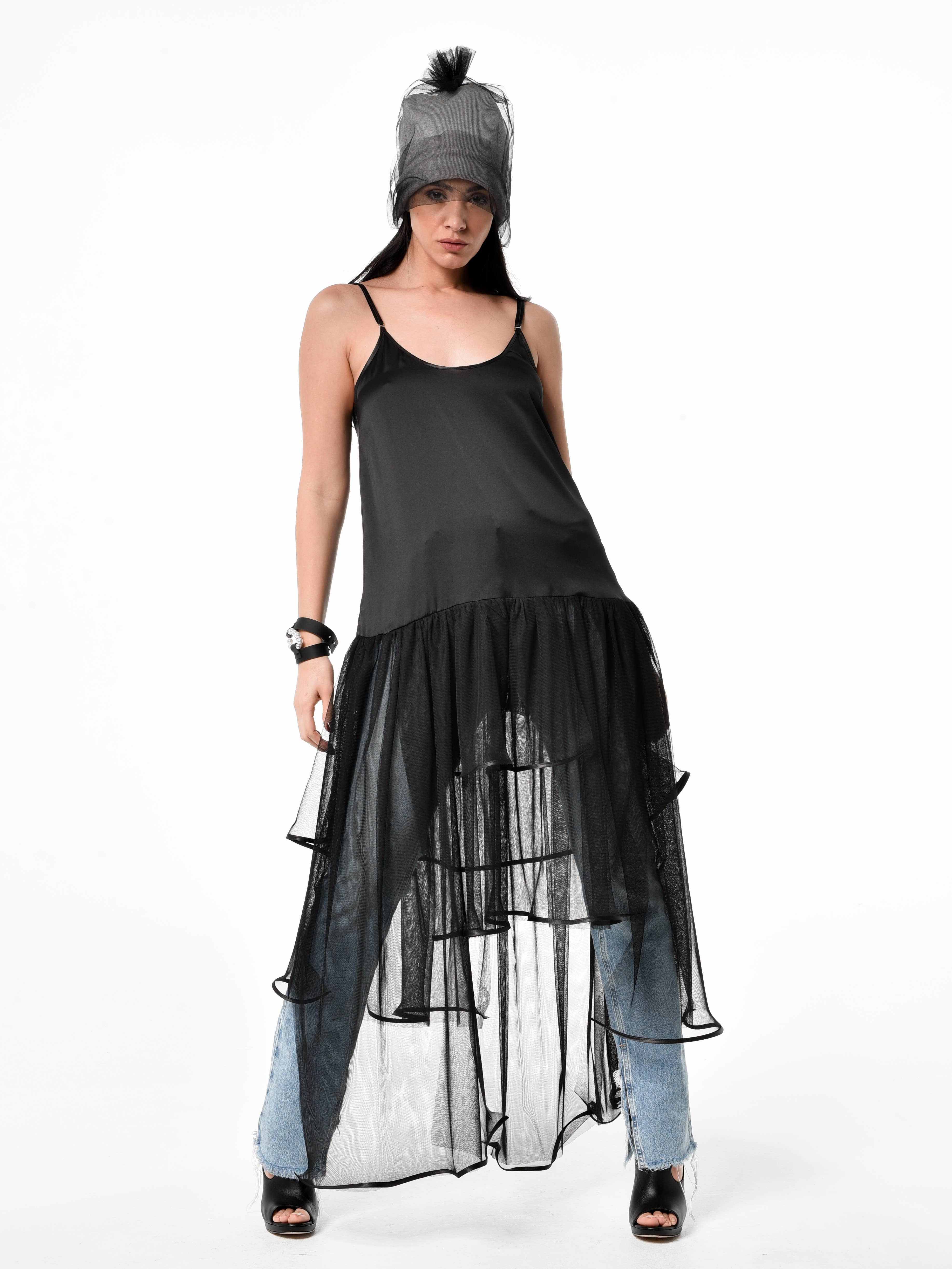 Metamorphoza - Wholesale Tuniek - Dames - Tuniek van satijn en mesh1