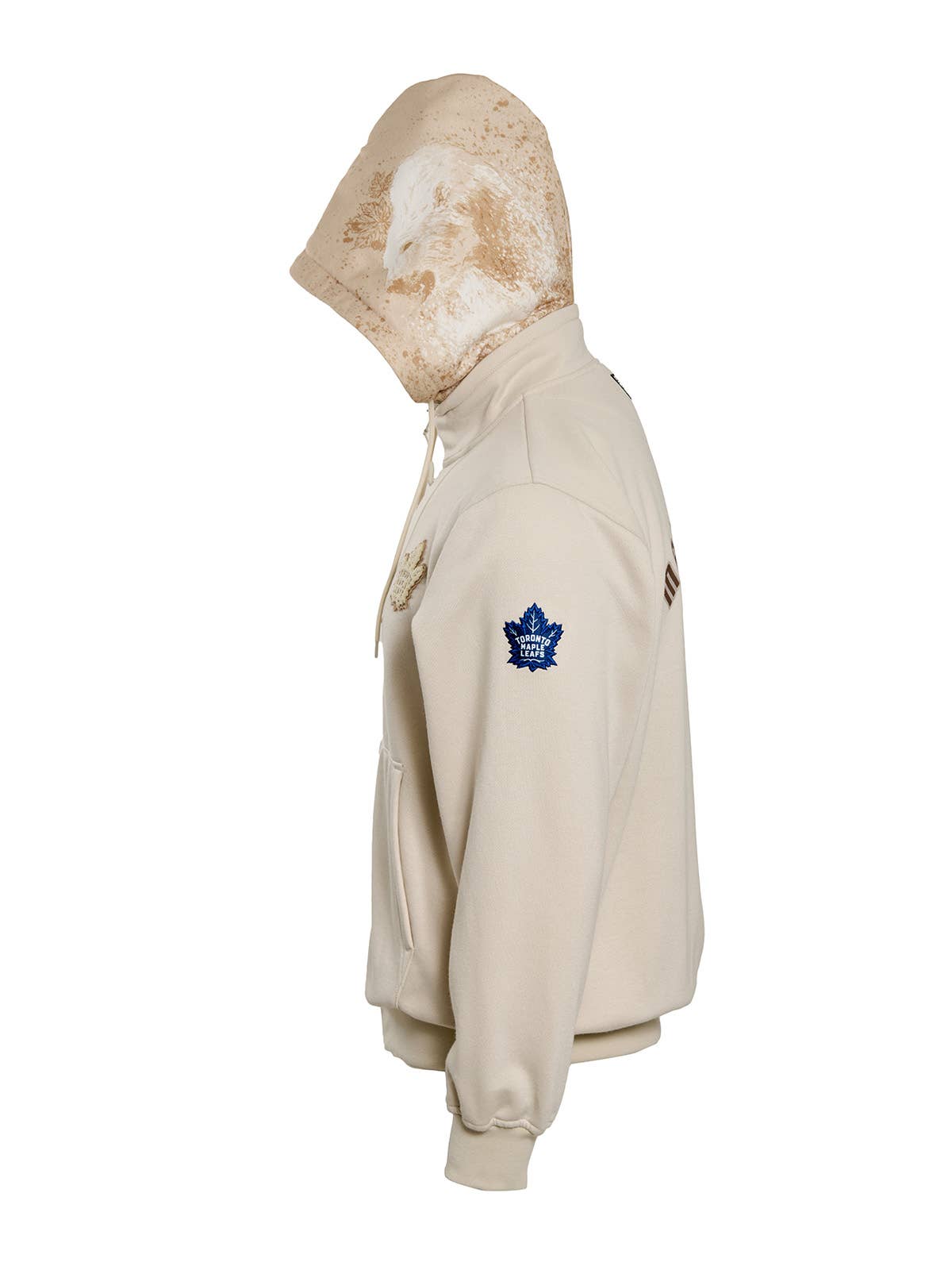 Cream Toronto Maple Leafs Zip-Up Hoodie for wholesale on Faire5