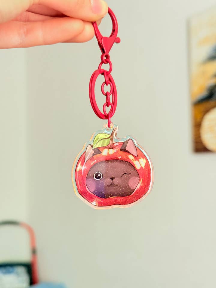 Apple cat | Acrylic charm for wholesale by AnnaFloof