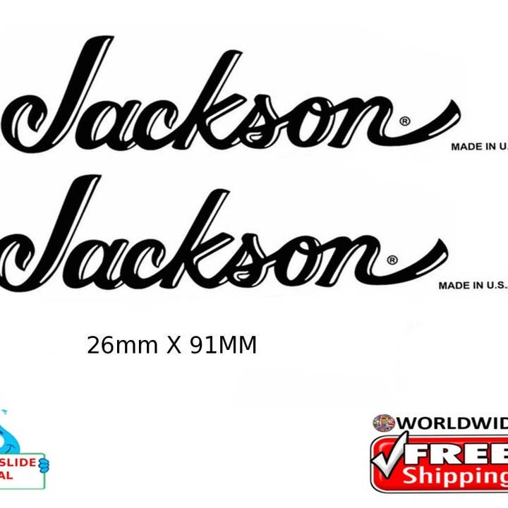 Autocollant pour guitare Jackson Headstock Waterslide 45 pour la vente par Luthier decals