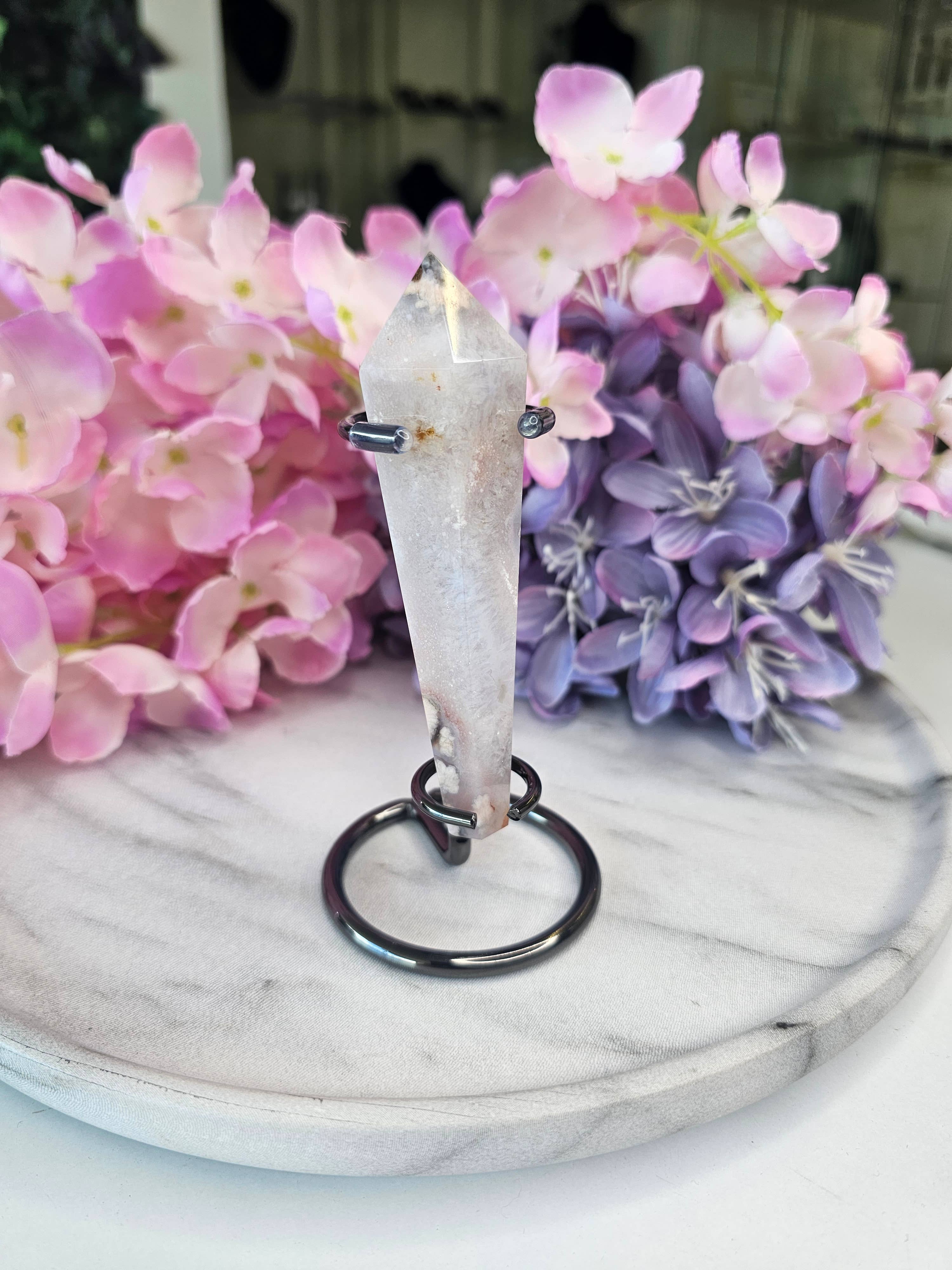 Crystal Cove Minerals – Großhandel Spiritueller Stein/Kristall – Flower-Achat Zauberstäbe mit Ständern0