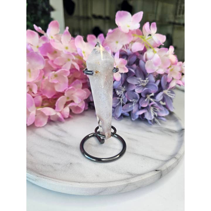 Crystal Cove Minerals - Vente Pierre et cristal de spiritualité - Baguettes en agate florale sur supports10