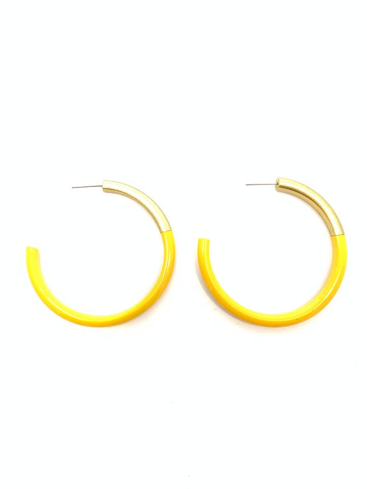 Brincos de Argola Lg Liz em Amarelo por atacado de Accessory Jane
