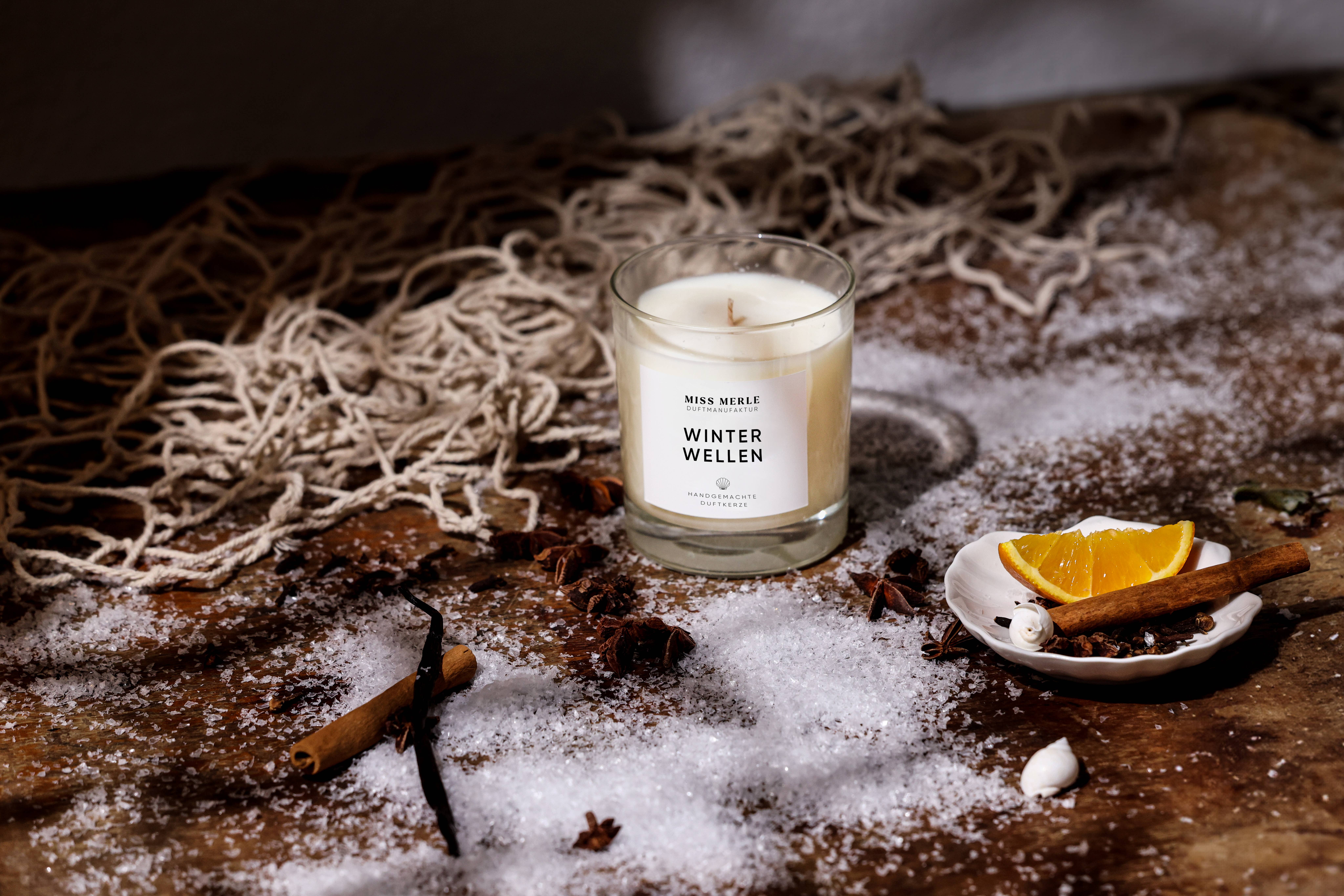 MISS MERLE Duftmanufaktur - Wholesale Jar/Filled Candle - Scented Candle Cinnamon & Orange 150g – Winter Waves1