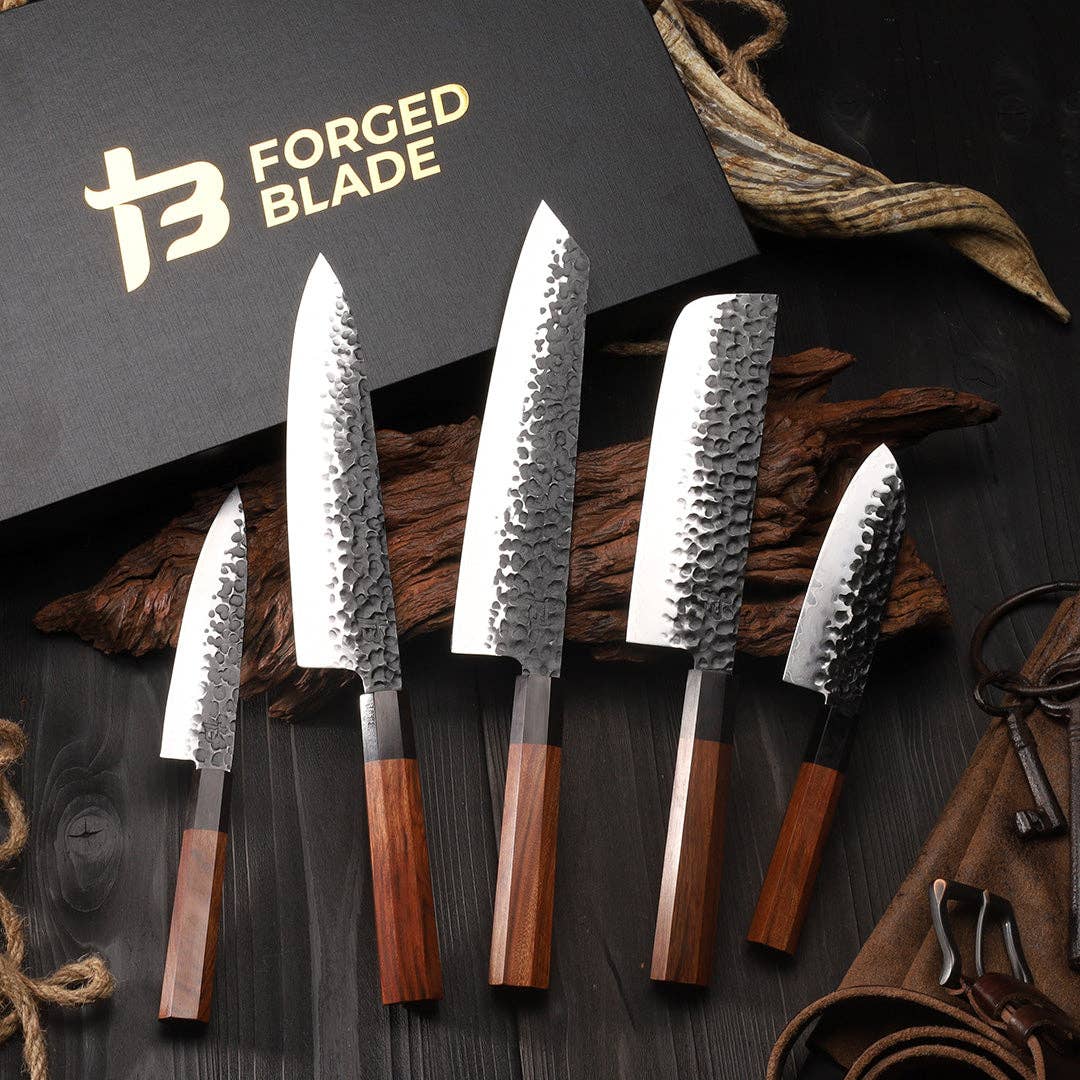 Forged Blade - Vendita all'ingrosso Set di coltelli - Hanzo - Set di coltelli da cucina San Mai da 5 pezzi6