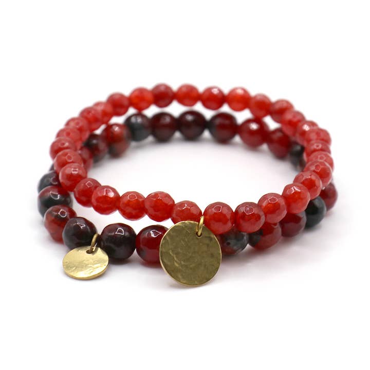 Stenarmbånd i rødt for engroshandel hos PURPOSE Jewelry