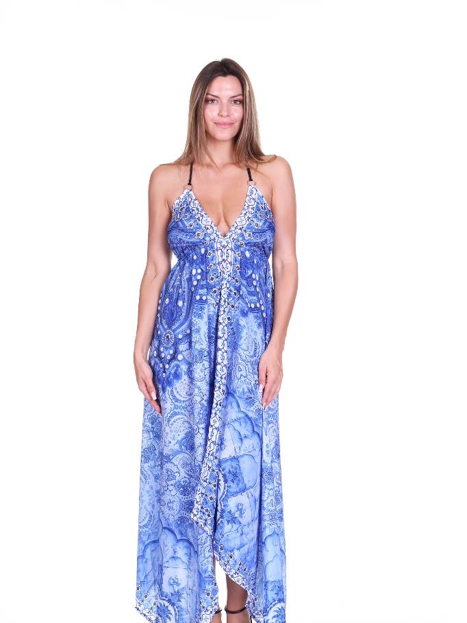 8085 Mosaic Tide Halter Dress for wholesale by Sol