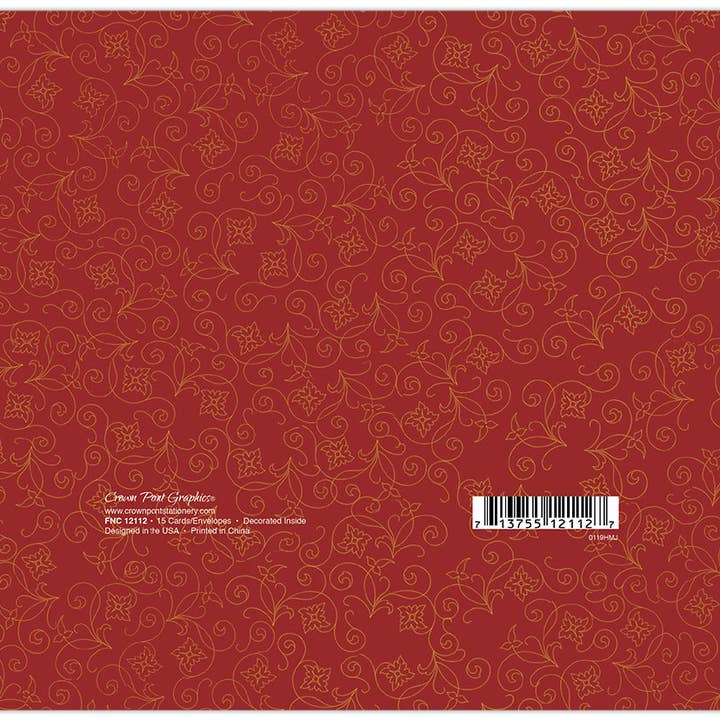 Crown Point Graphics - Wholesale Stationery/Notecard Set - Red Yellow and White Poppies- Boxed Greeting Cards Box of 154