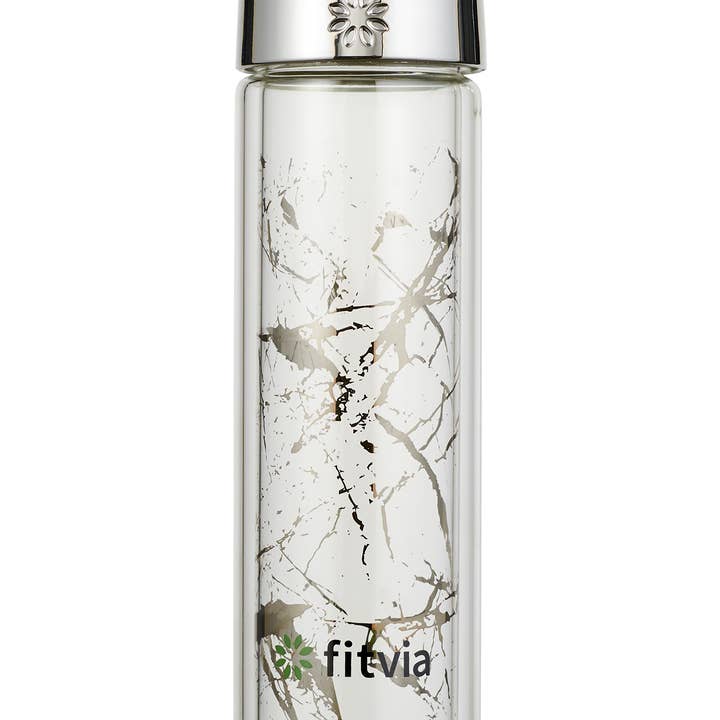 Fitvia - Wholesale Water Bottle - Silver Marble Thermo Bottle