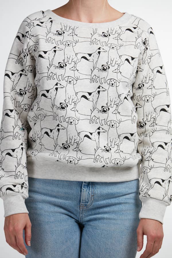 GREY All Over Dogs Print Sweatshirt for wholesale on Faire1