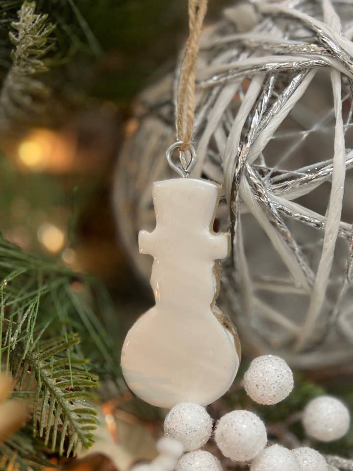 Set of 6 Wooden Snowman Ornament 3x2in for wholesale by Wholesale Home Decor