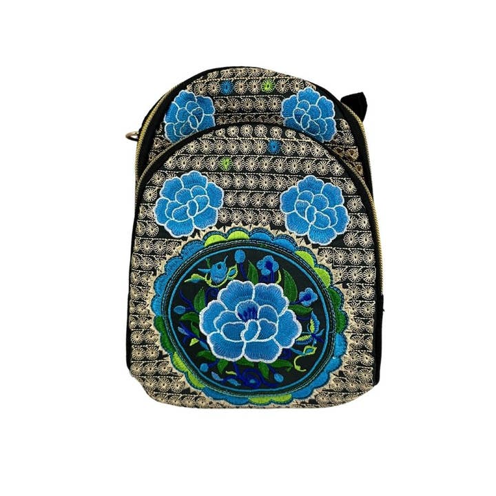 ZKY Wholesale - Wholesale Backpack - Women's - Embroidered Flower Mini Backpack, Crossbody Bag5