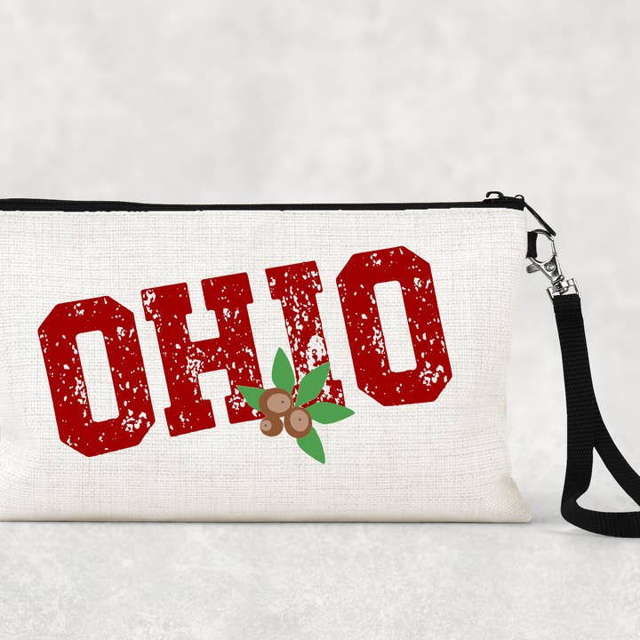 Buckeye Ohio Linen Wristlet, Ohio, Buckeyes, OSU for wholesale by Shades Jewelry & Gifts