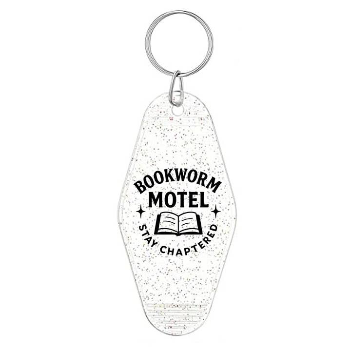 Bookworm Motel Glitter Motel Sleutelhanger voor wholesale door DaisyChainDesignCo