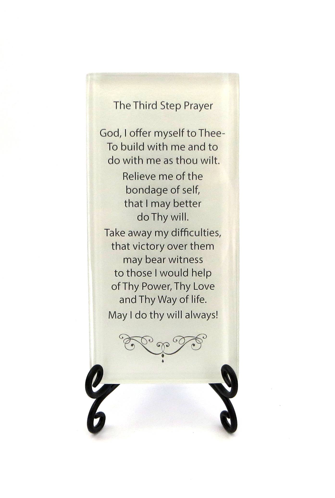 Lifeforce Glass, Inc. – wholesale Plaque – Inspirational Glass Plaque- Third Step Prayer6
