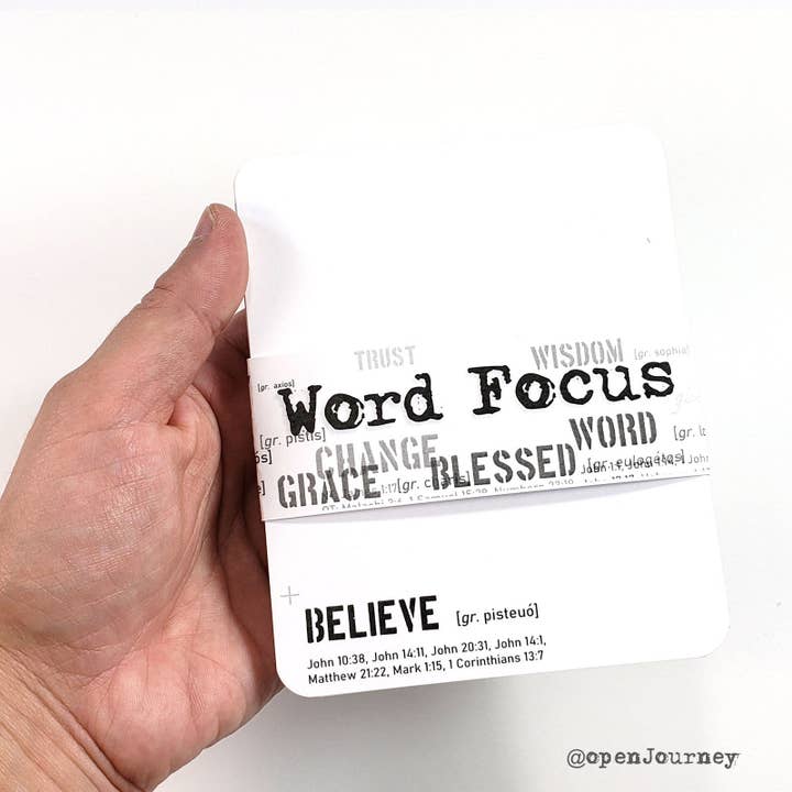 Word Focus 40 LARGE journaling card set for wholesale by Open Journey