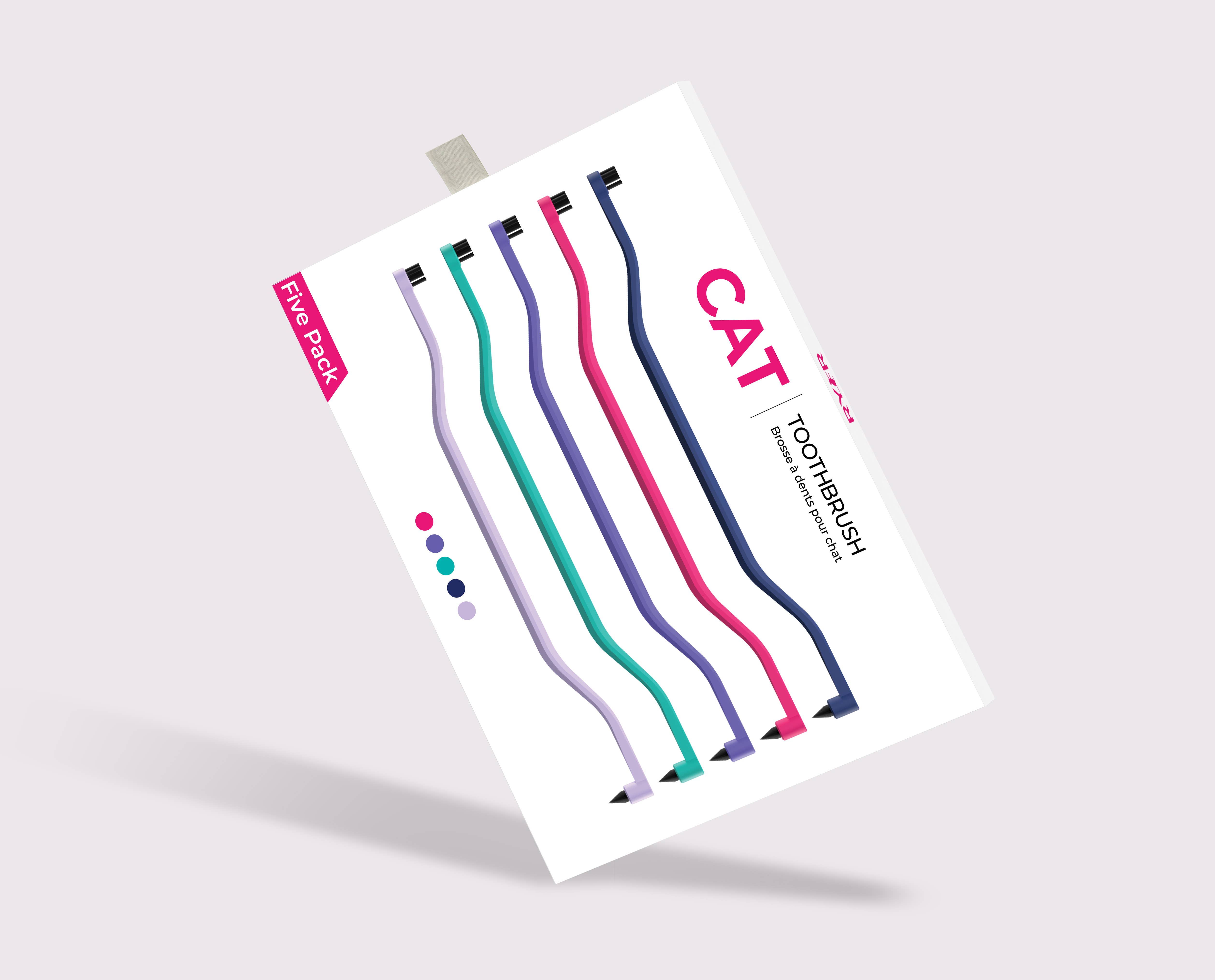 RYERCAT - Wholesale Pet Brush - Cat/Dog - Set of 5 Cat Toothbrush Micro Head & Dual Sided2