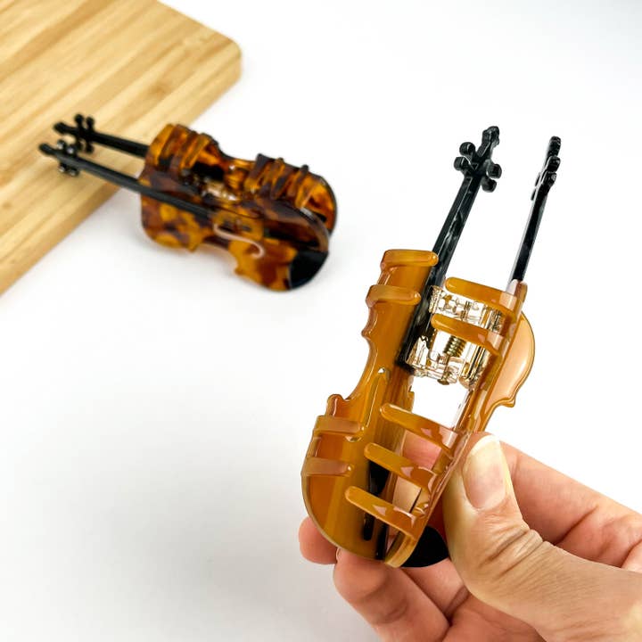 TheDivaSoap - Wholesale Hair clip – Women’s - Violin Claw Clip, Elegant Musical Instrument Hair Clip3