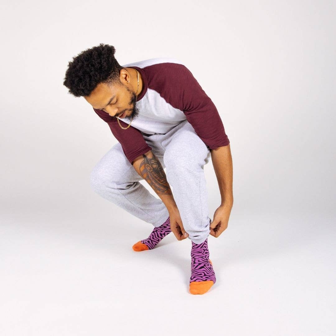 Afropop - Wholesale Sokken - Uniseks - Roots paarse sokken met Afrikaans geïnspireerd design5